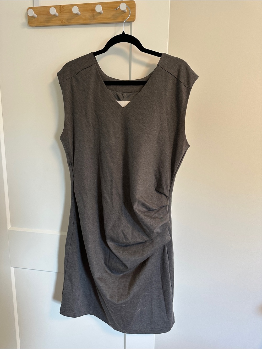 Kaffe Sleeveless V-Neck Gray Dress